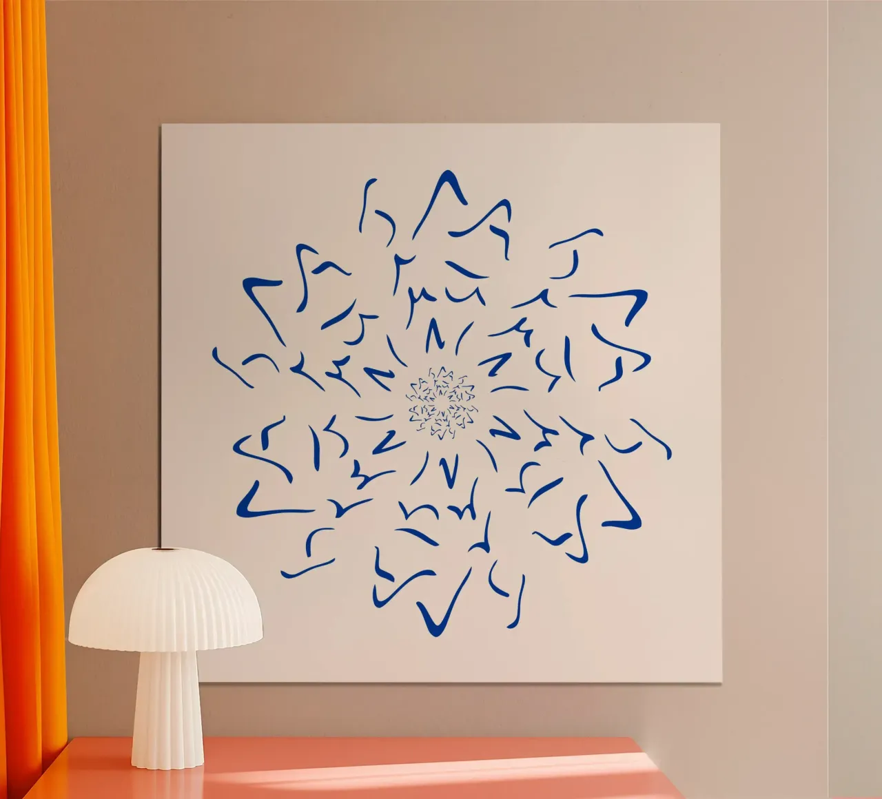 Nordic Winter Starburst | Blue on Neutral hahnemühle by sabidussi