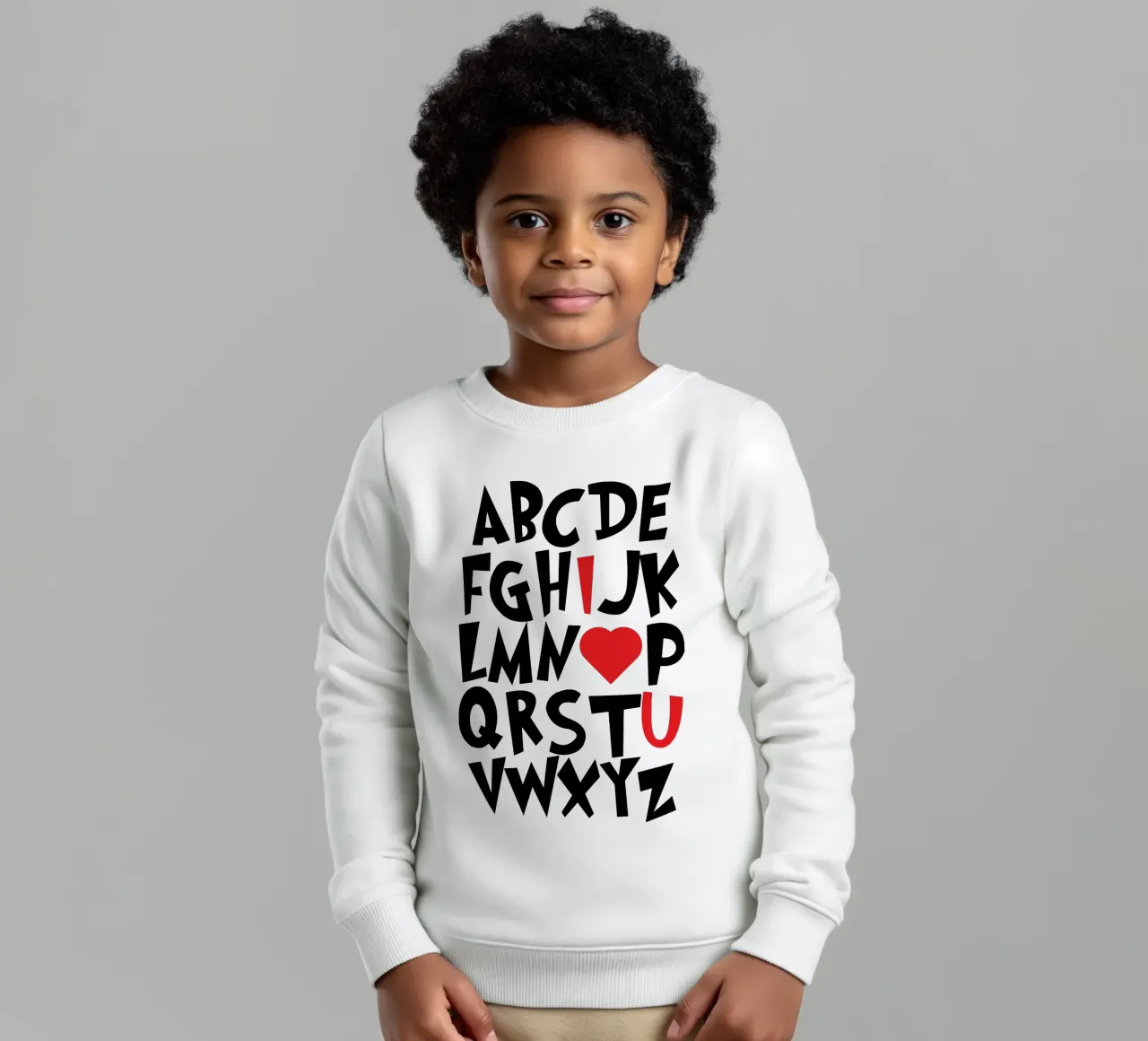 Ti amo ABCD felpa bambino da ririedis