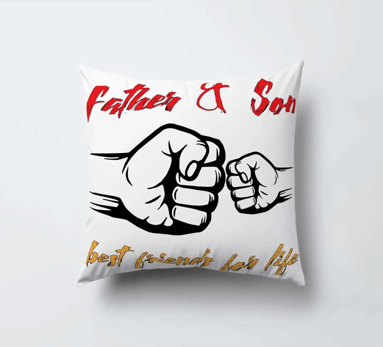 Père et fils, meilleurs amis pour la vie coussin de ririedis