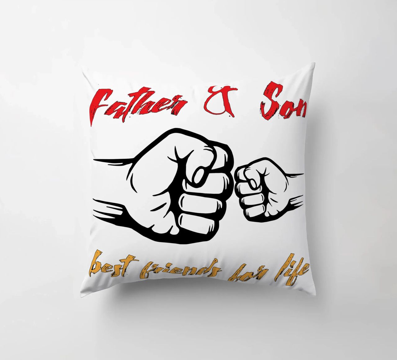 Père et fils, meilleurs amis pour la vie coussin de ririedis