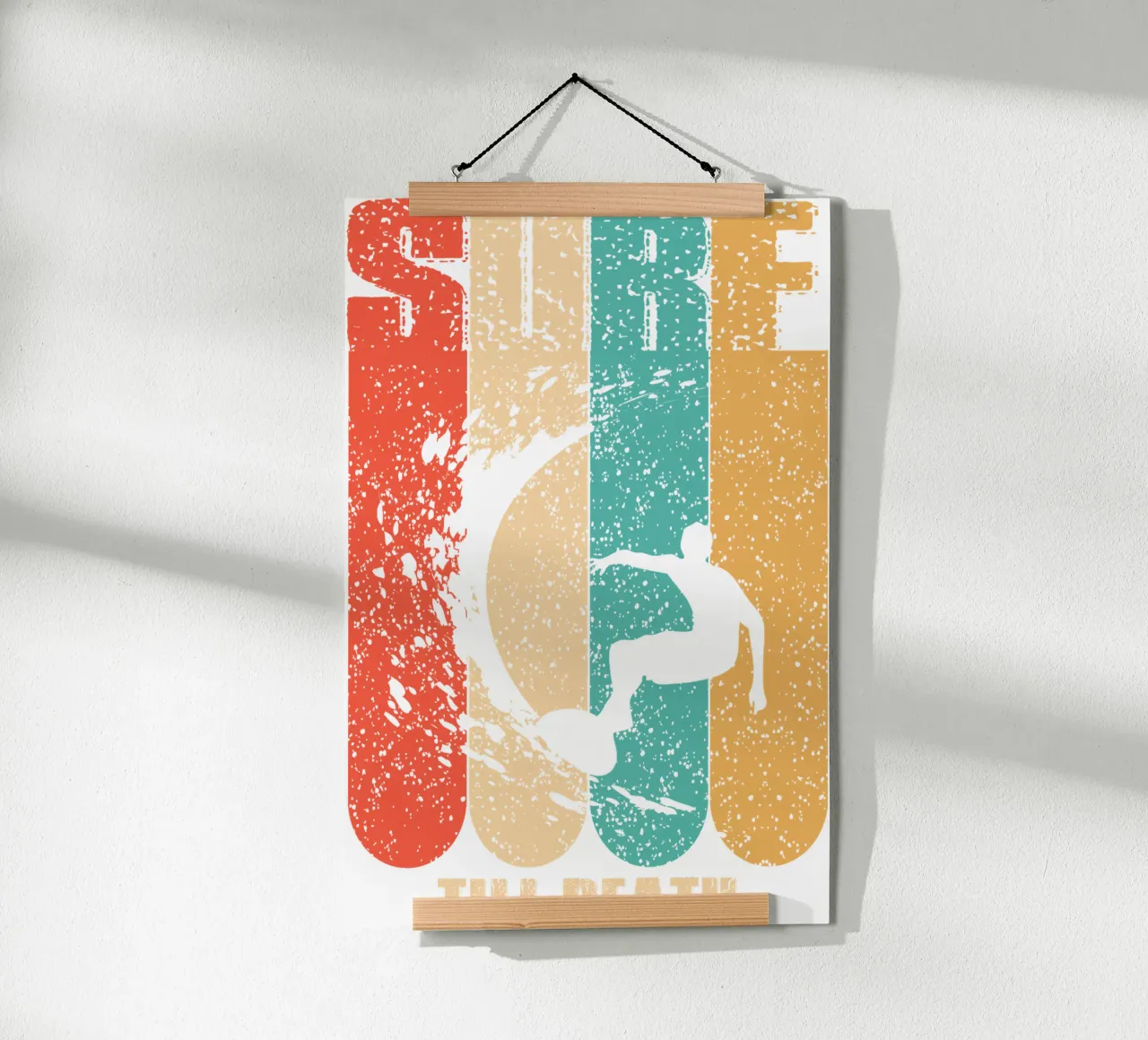 Surf fino alla morte, regalo per gli amanti del surf poster con telaio in alluminio da ririedis