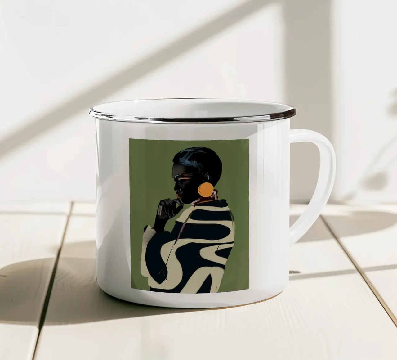Ritratto di ragazza 8 tazza in smalto da ThingDesign