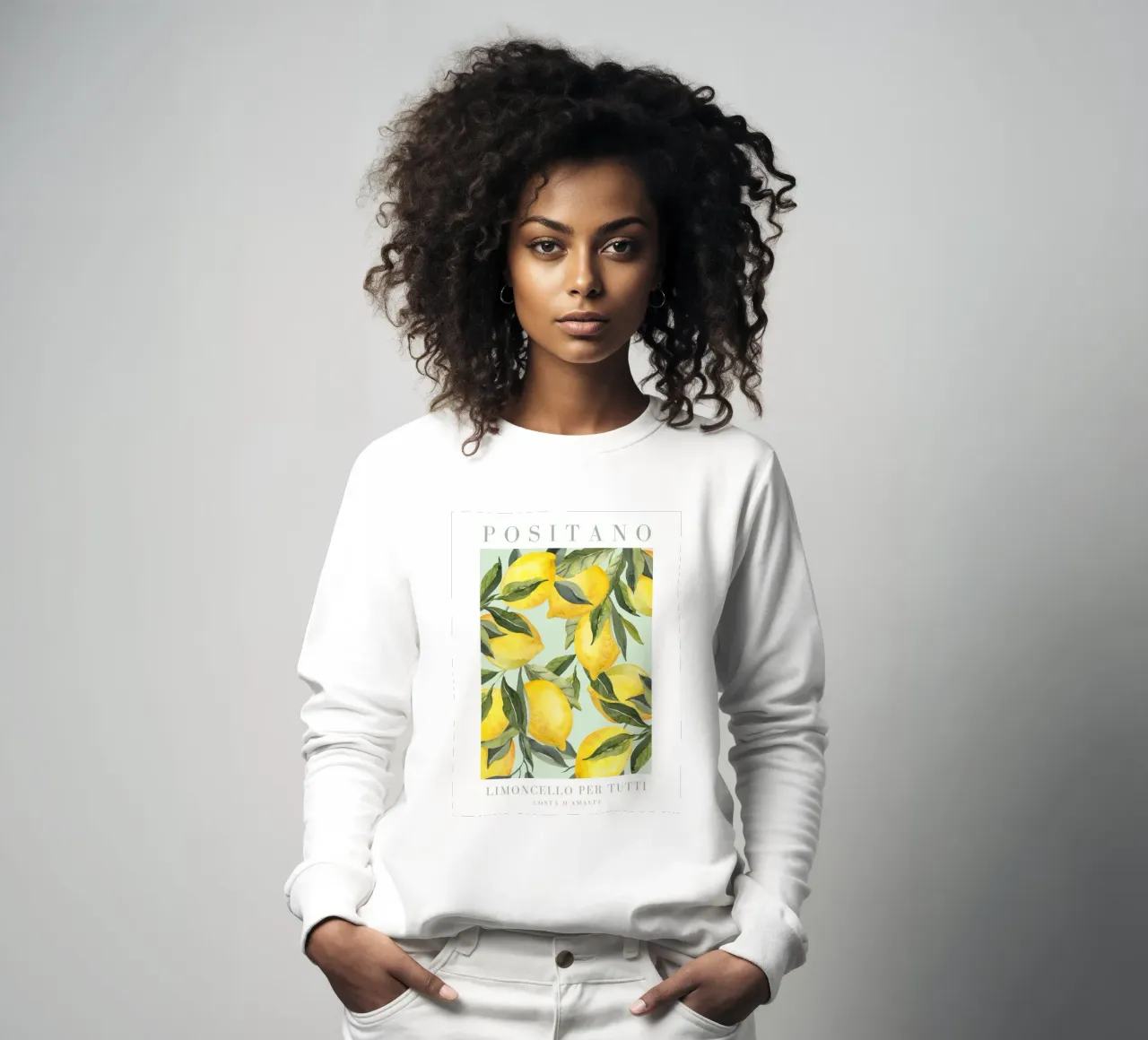 Italien Zitrone drucken Sweatshirt von Bella Studio