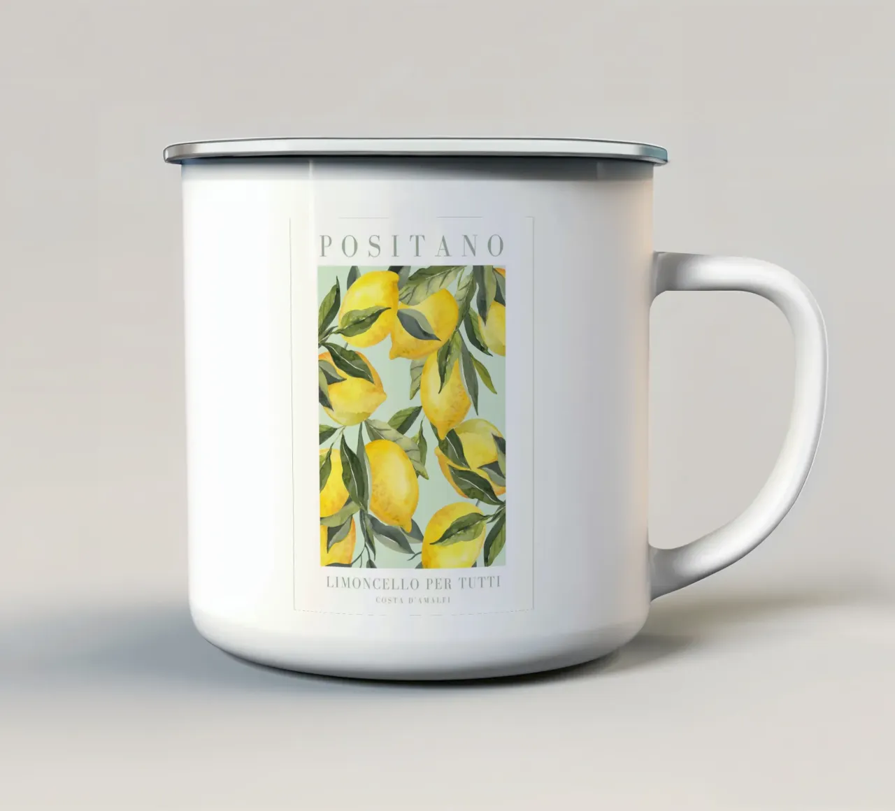 Italia Stampa limone tazza in smalto da Bella Studio