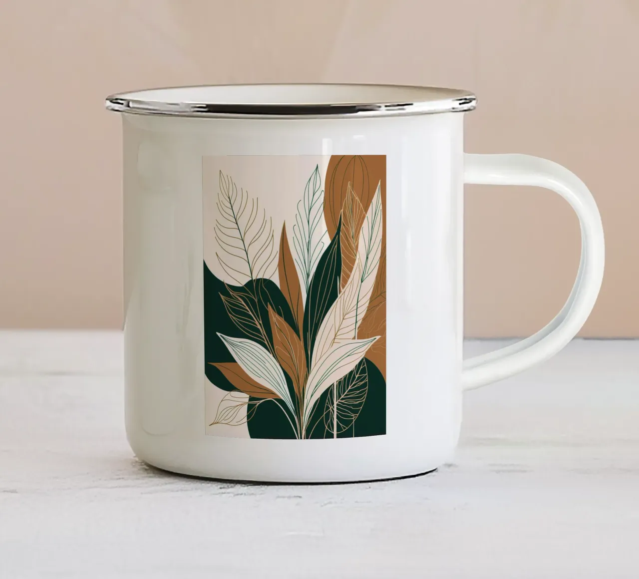 Bellezza botanica astratta tazza in smalto da Artistic-shop