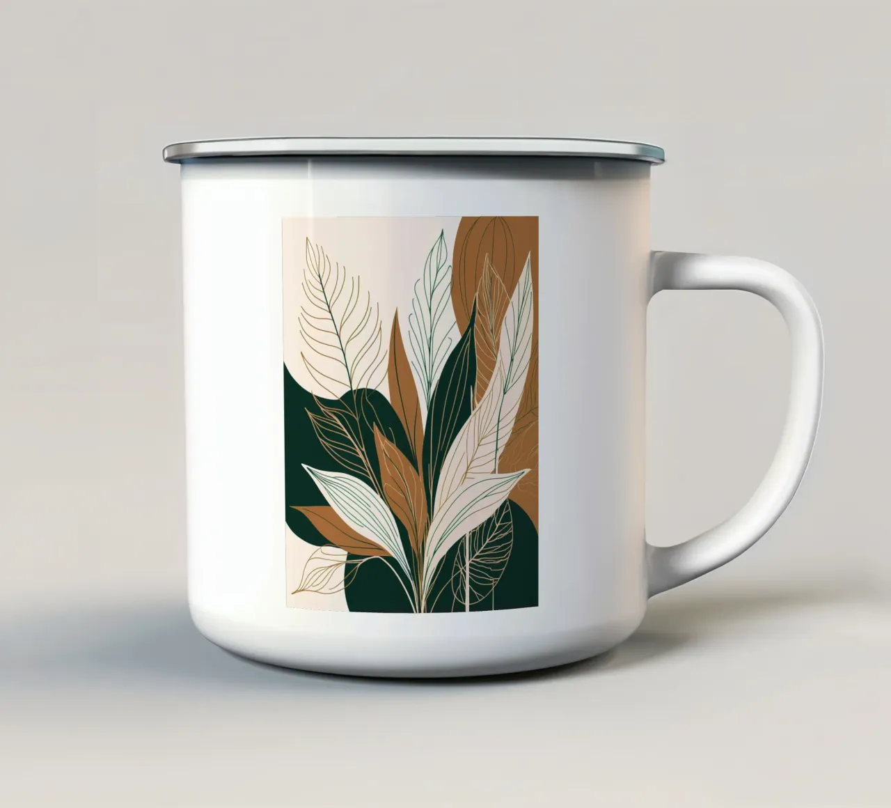 Bellezza botanica astratta tazza in smalto da Artistic-shop