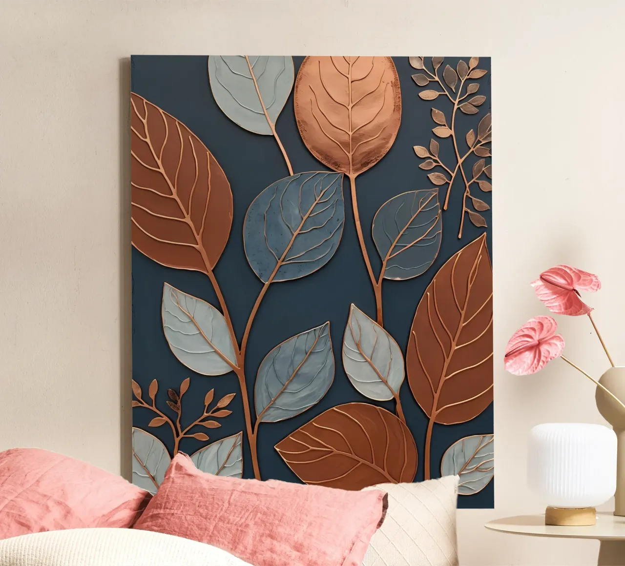 Sogni di foglie di rame tela con Cornice a cassetta da Artistic-shop