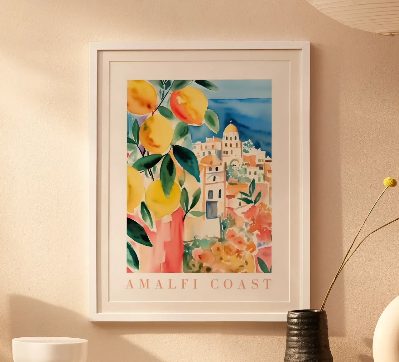 Italien Aquarell Zitrone drucken Poster von Bella Studio