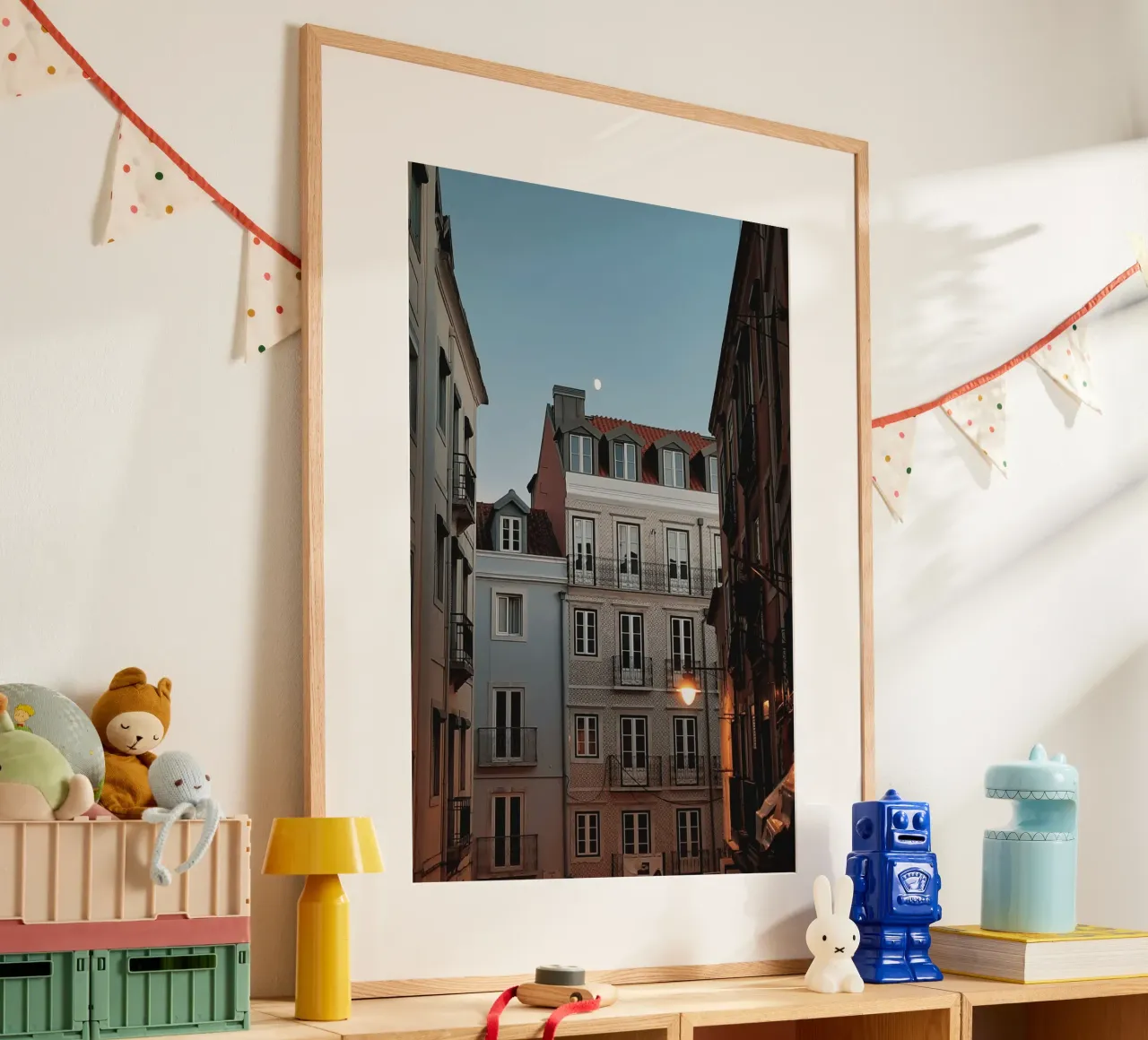 Lisbon Night poster with plastic frame by Les Meravelles