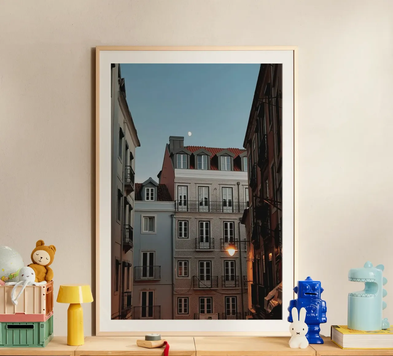 Lisbon Night poster with plastic frame by Les Meravelles