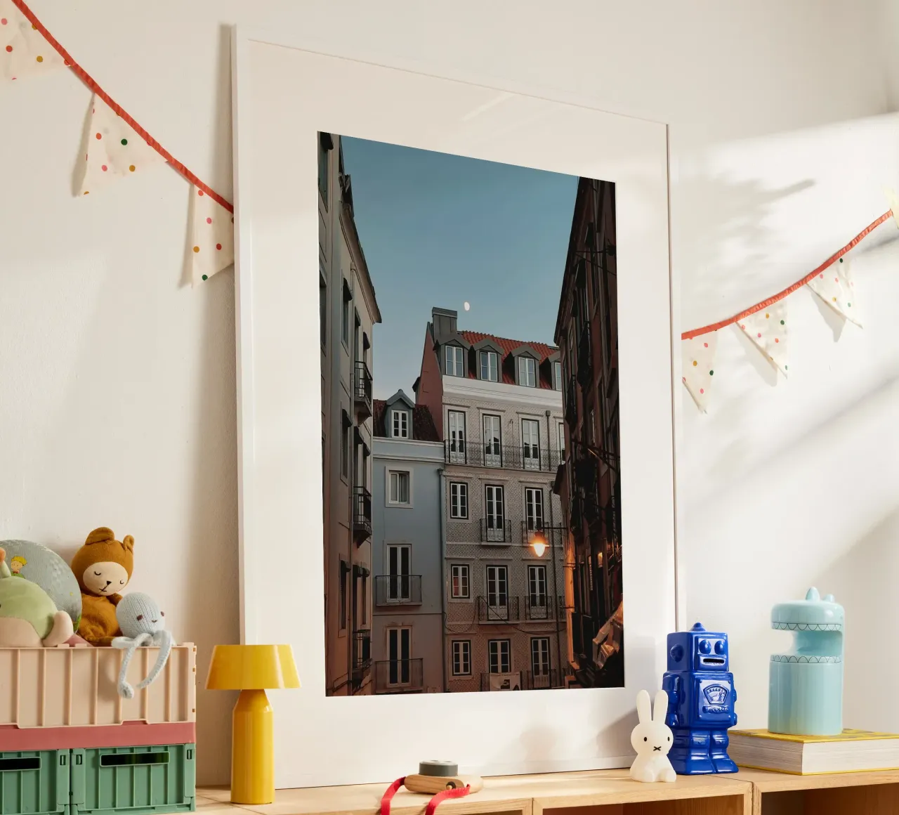 Lisbon Night poster with plastic frame by Les Meravelles