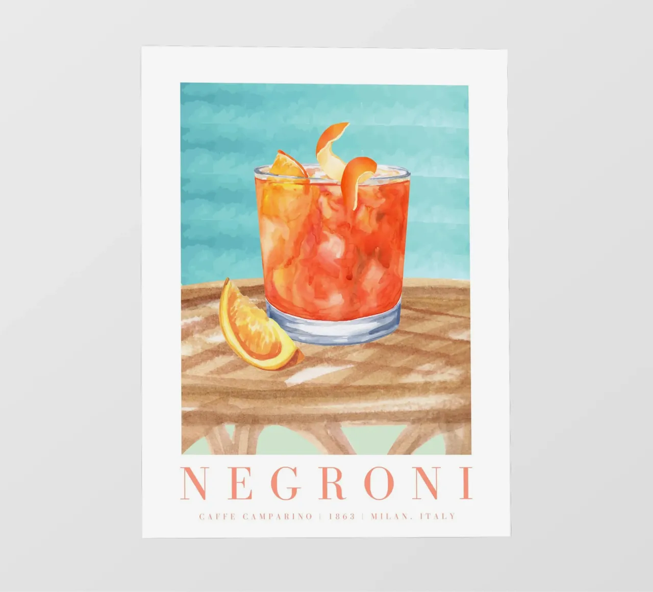 Negroni Cocktail Druck Fototapete von Bella Studio