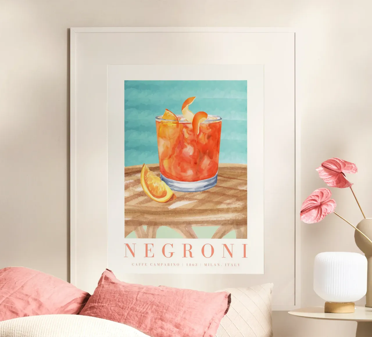 Negroni Cocktail Print poster da Bella Studio