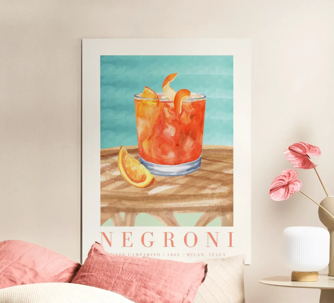 Negroni Cocktail Print poster da Bella Studio