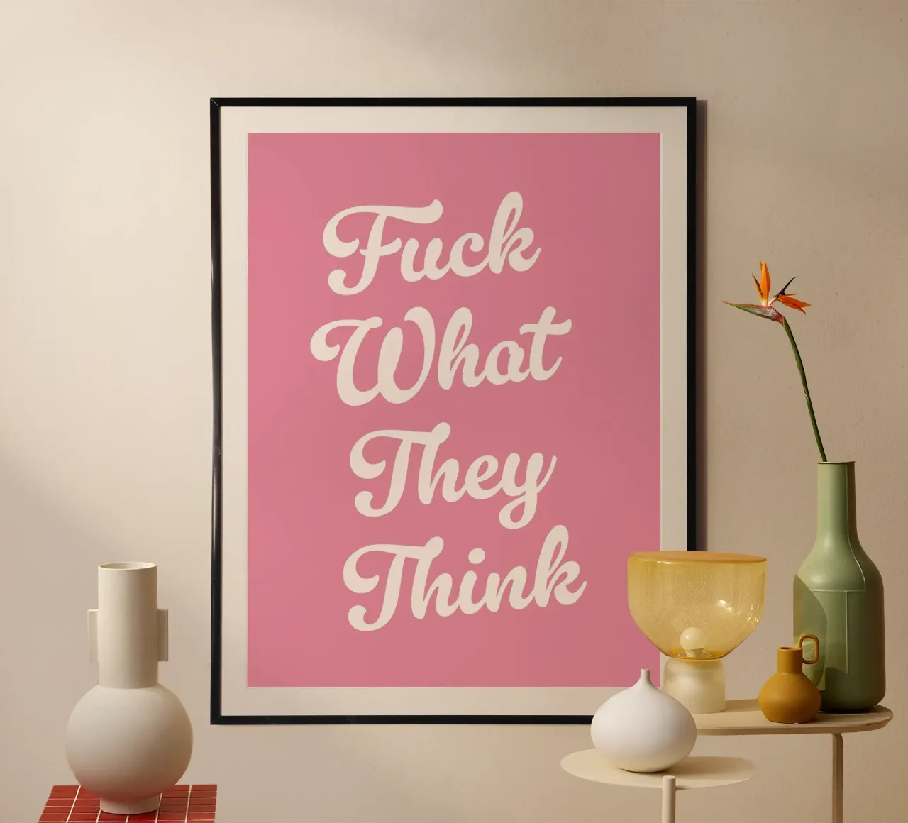 Scheiß drauf, was sie denken (rosa Ton) Hahnemühle von Paigaam Studio