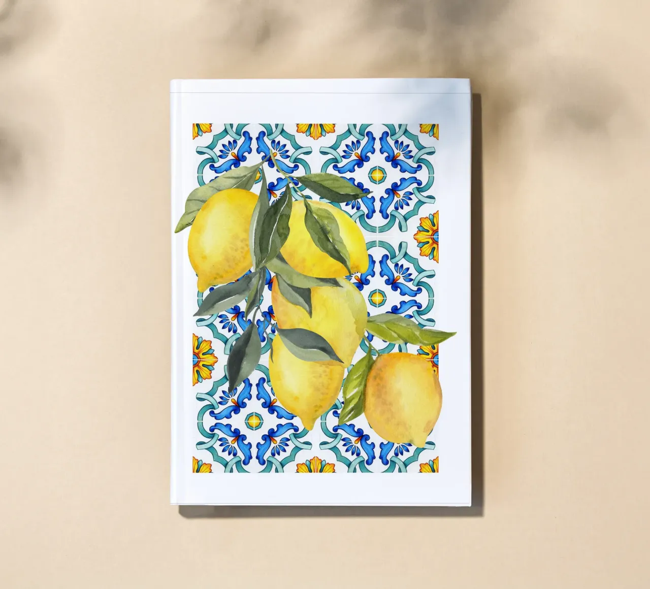 Stampa piastrelle blu limone diario da Bella Studio