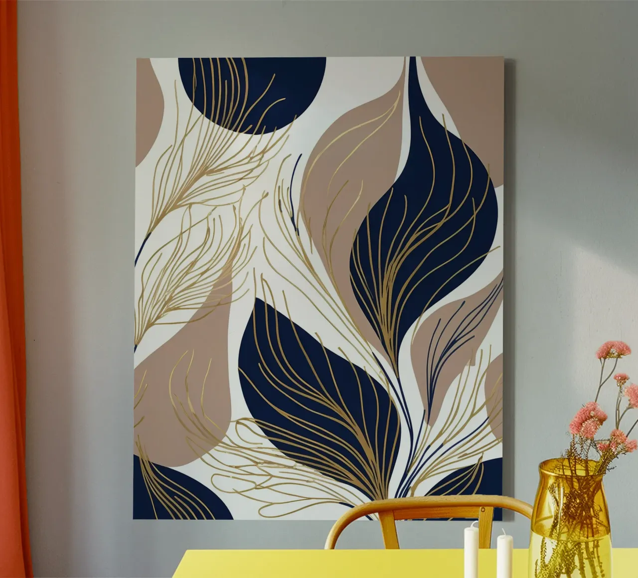Gouden blad dromen canvas met Baklijst van Artistic-shop
