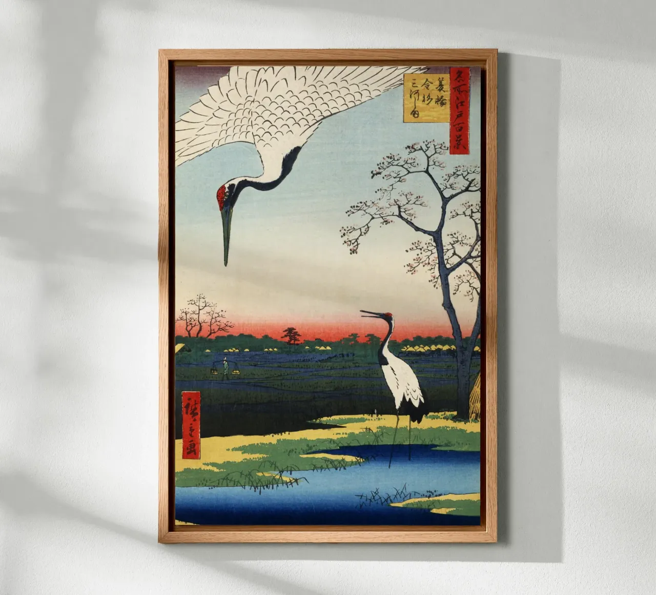 Utagawa Hirshige - Minowa, Kanasugi e Mikawashima, 1857 tela con Cornice a cassetta da William Store