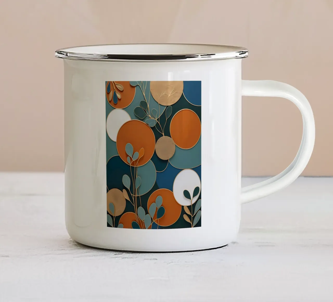 Cerchi organici tazza in smalto da Artistic-shop