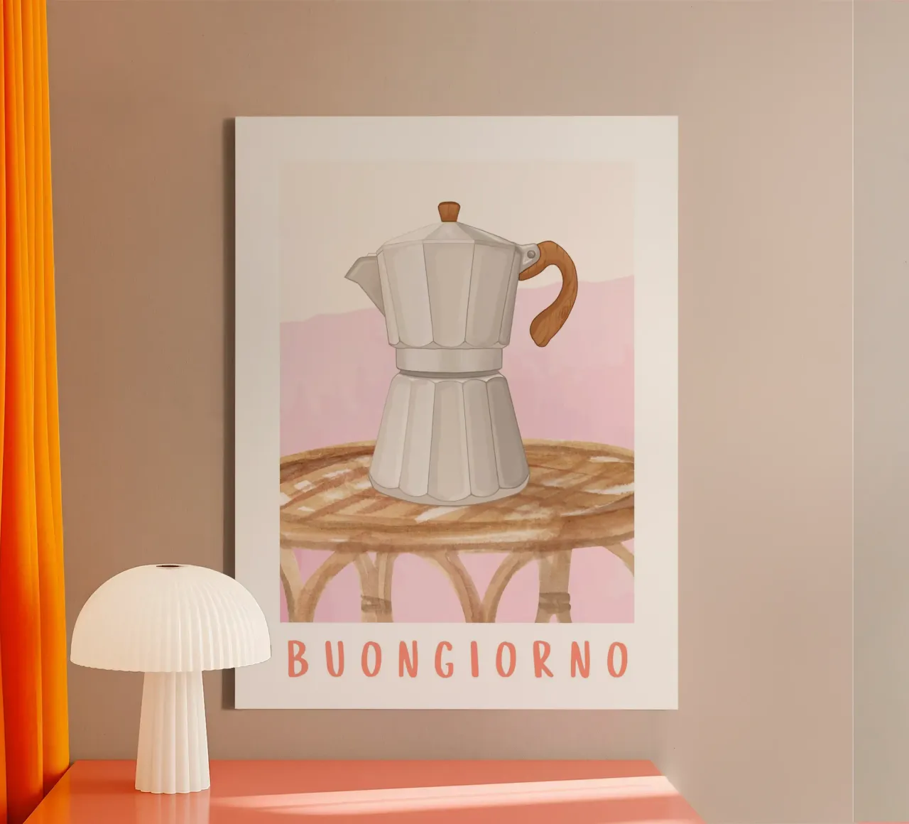 Goedemorgen Koffie Print canvas met Baklijst van Bella Studio