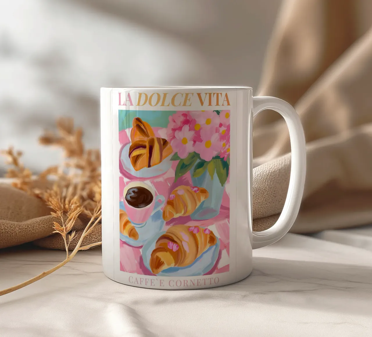 Café et Espresso Impression italienne mug en céramique de Bella Studio