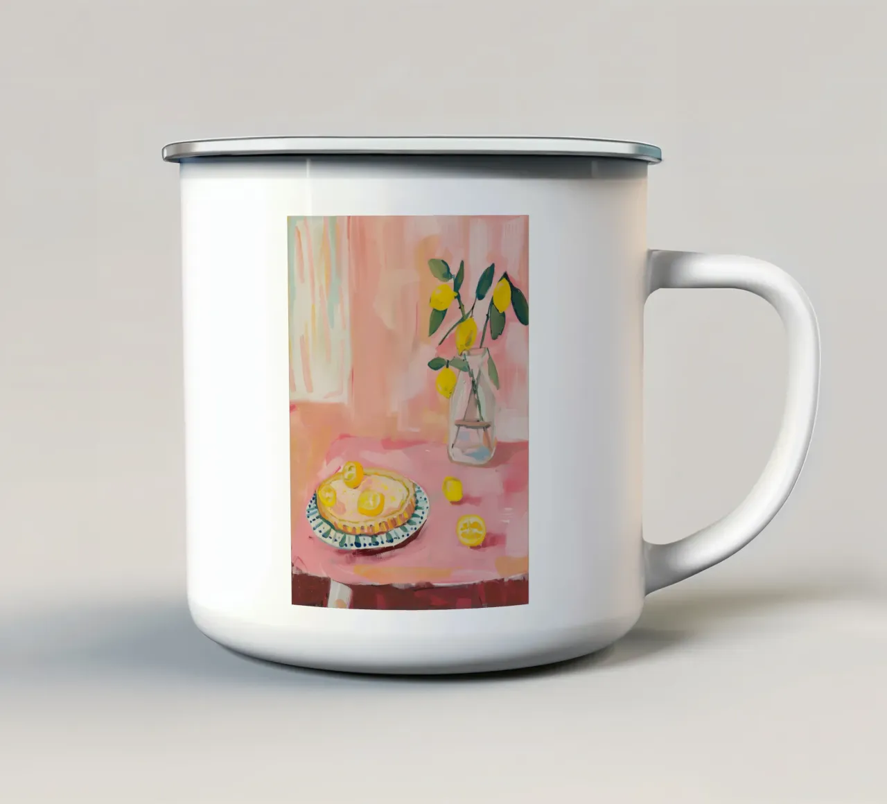 Stampa rosa limone tazza in smalto da Bella Studio