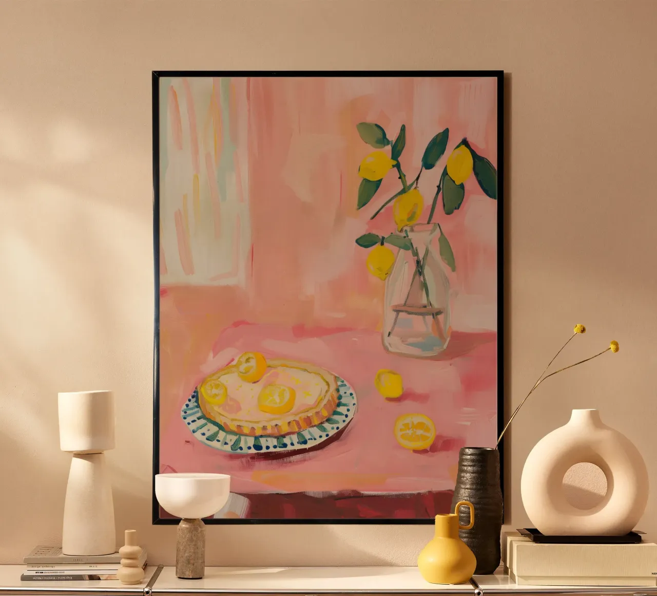 Pink Lemon Print Poster von Bella Studio