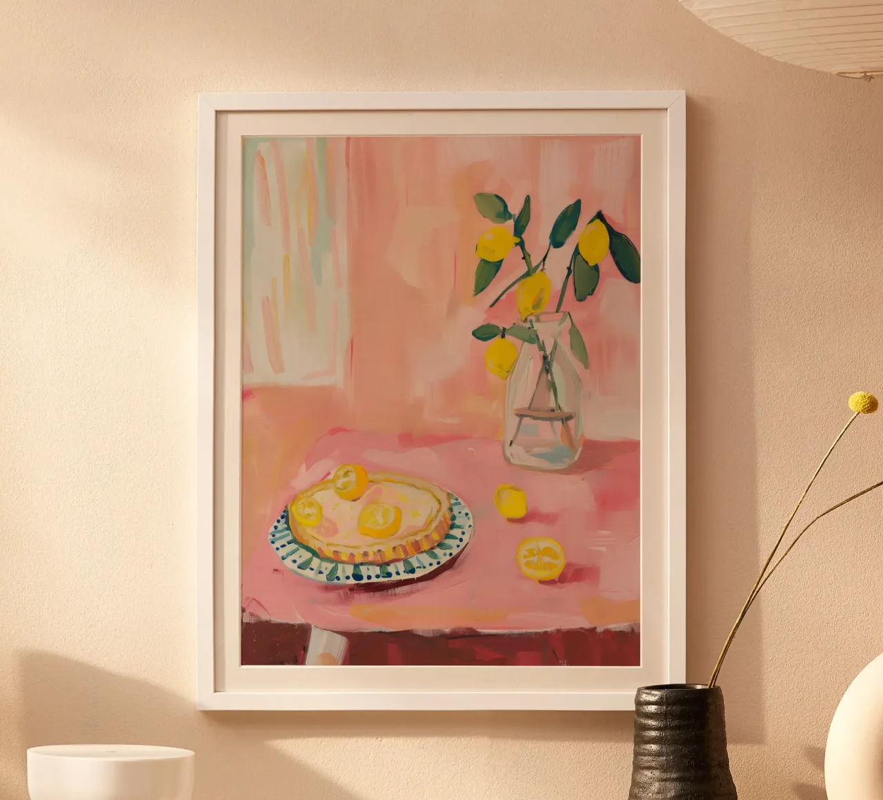 Pink Lemon Print Poster von Bella Studio