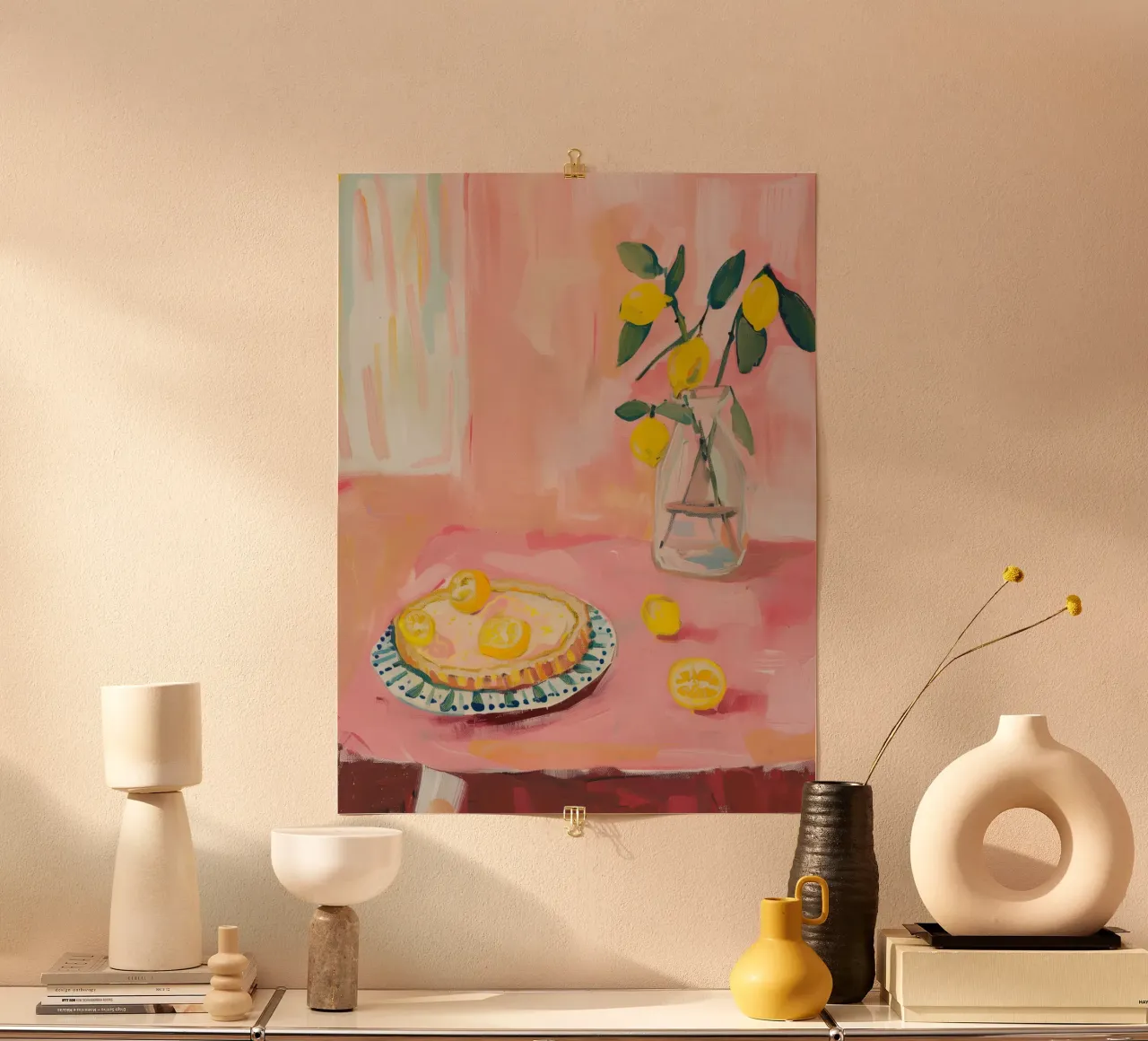 Pink Lemon Print Poster von Bella Studio