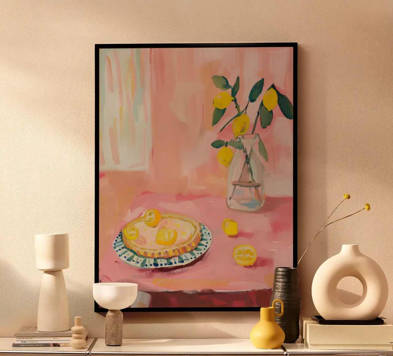 Pink Lemon Print Poster von Bella Studio