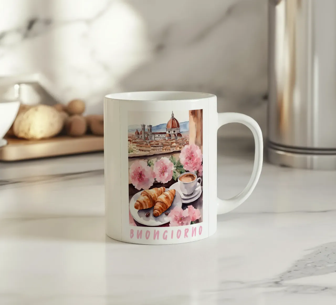 Florenz Italien Frühstück Druck Keramik Tasse von Bella Studio