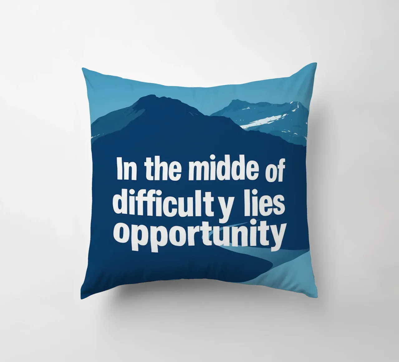 In the Heart of Challenge decorative cushion by inspirational quote