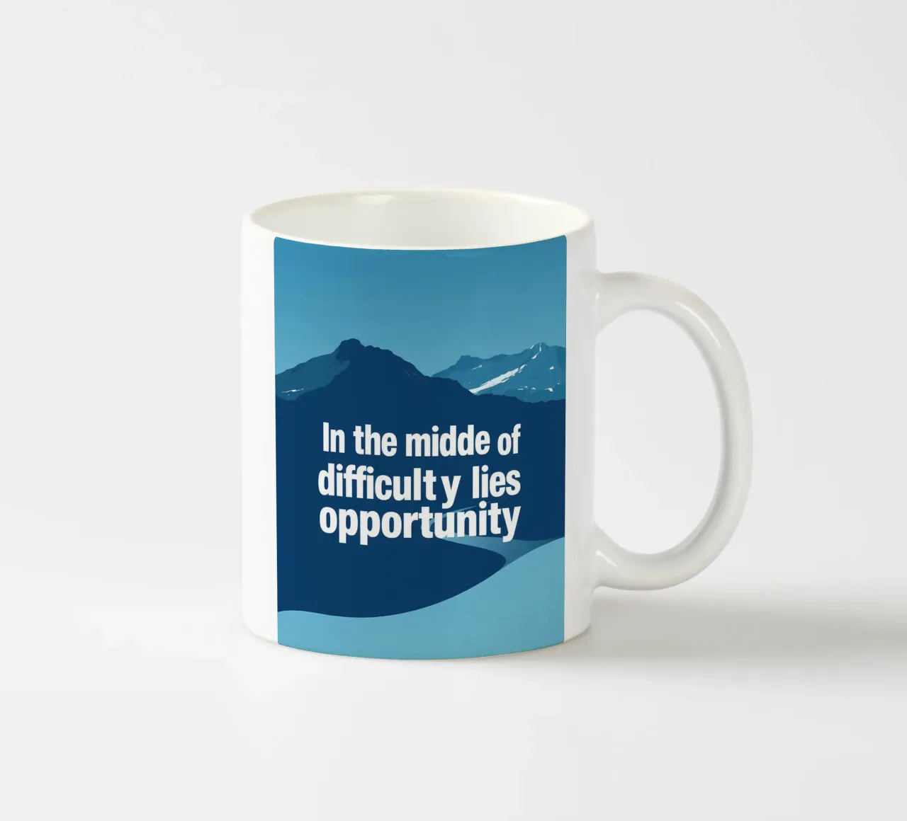 In the Heart of Challenge ceramic mug by inspirational quote