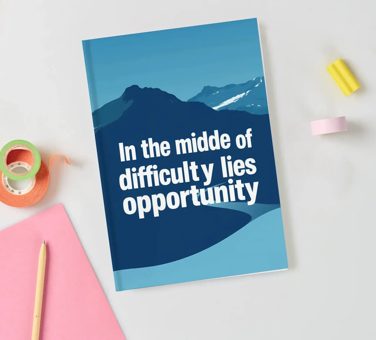 In the Heart of Challenge notebook by inspirational quote