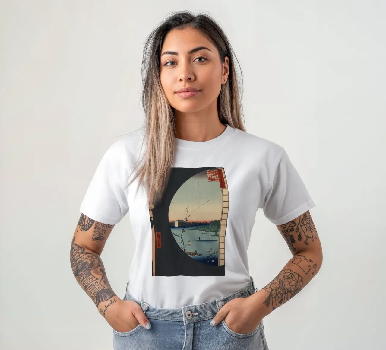 One Hundred Famous Views of Edo View from Massaki of Suijin t-shirt by William Store