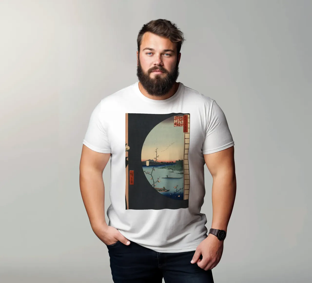One Hundred Famous Views of Edo View from Massaki of Suijin t-shirt by William Store