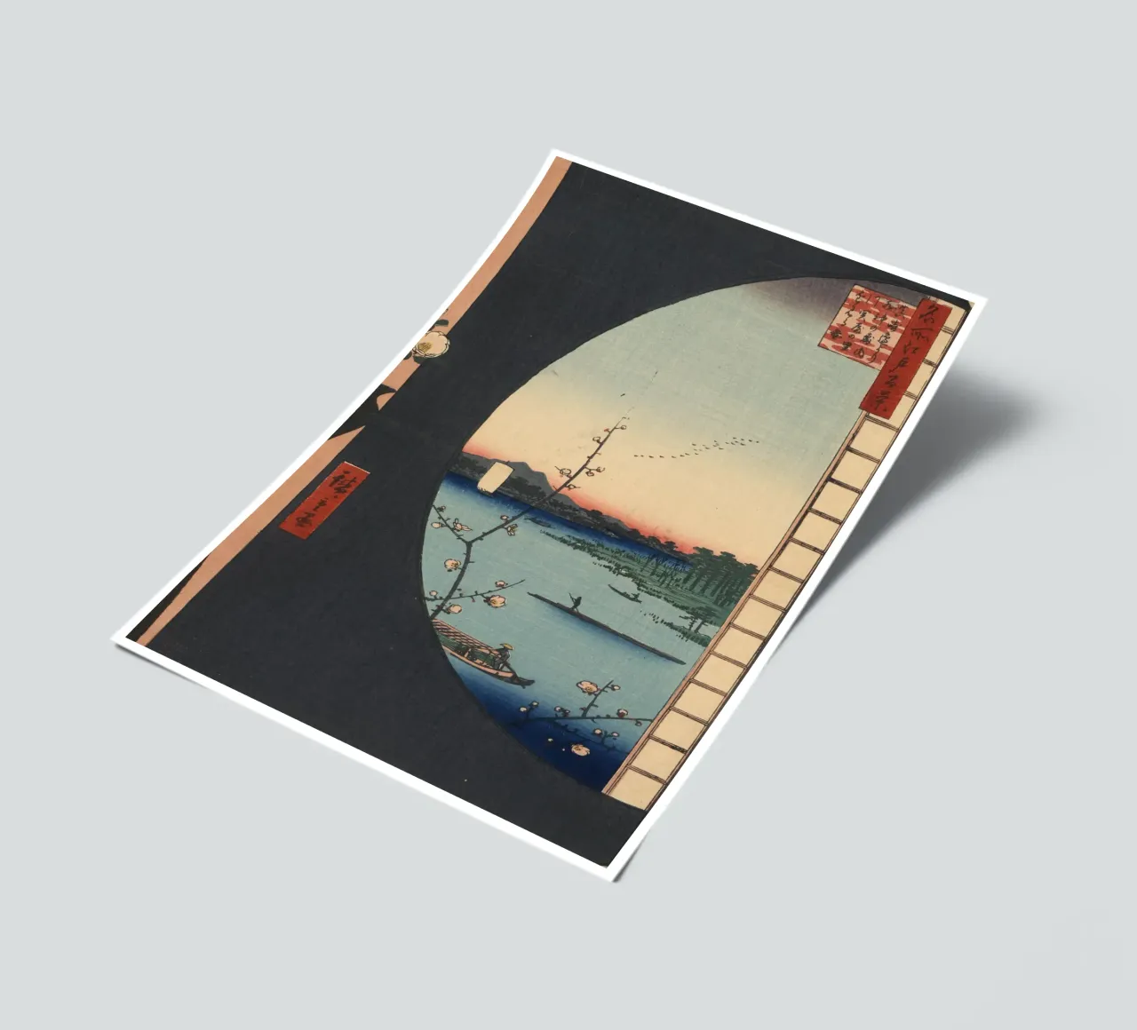 One Hundred Famous Views of Edo View from Massaki of Suijin sticker sheet by William Store