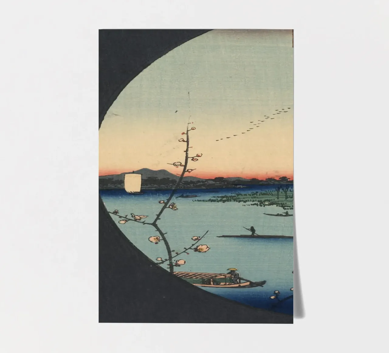 One Hundred Famous Views of Edo View from Massaki of Suijin sticker sheet by William Store