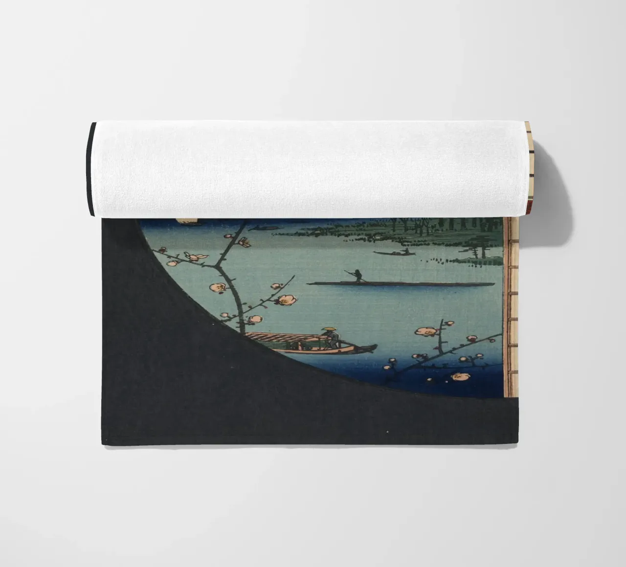 One Hundred Famous Views of Edo View from Massaki of Suijin beach towel by William Store