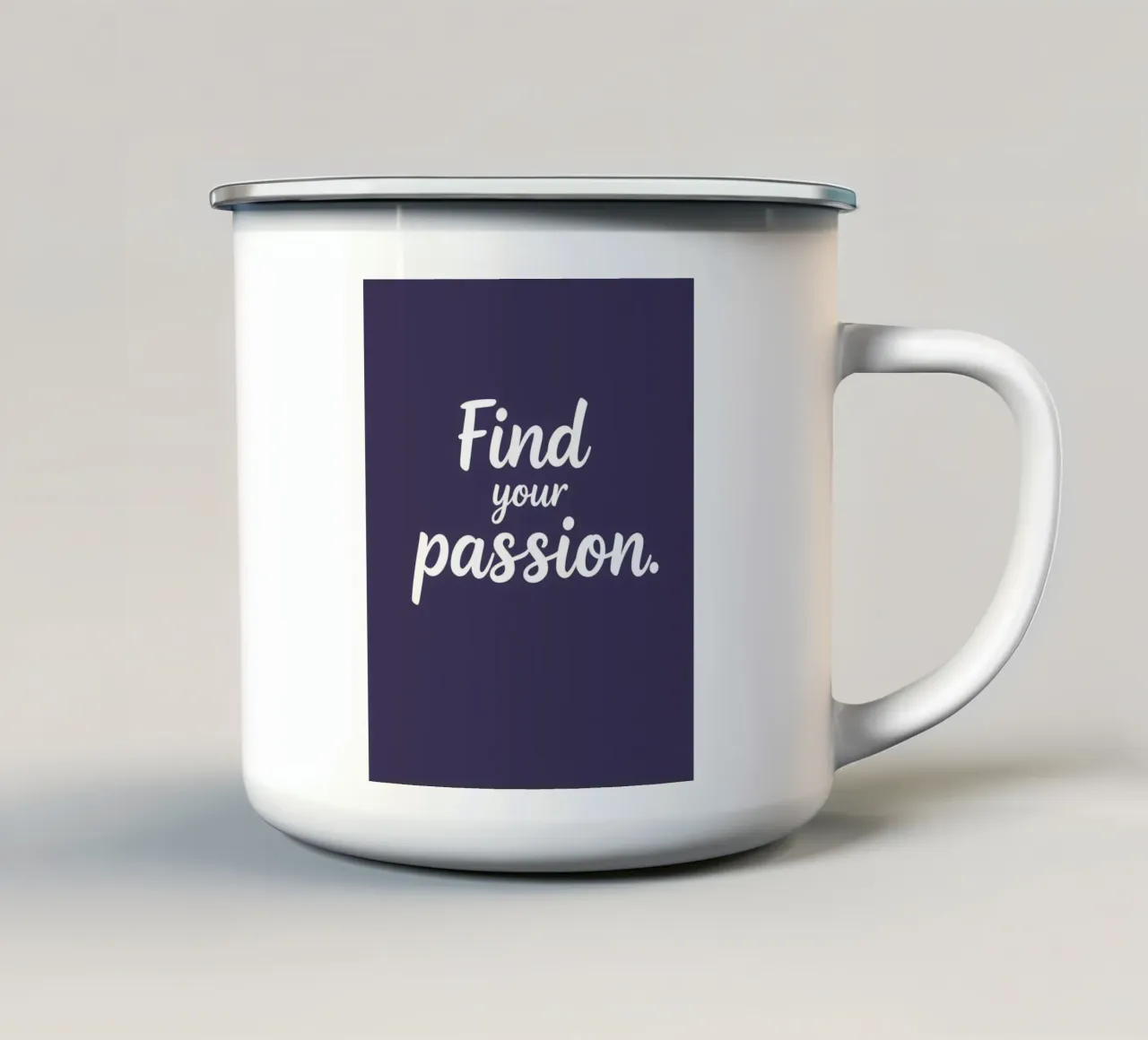Trovate la vostra passione tazza in smalto da inspirational quote