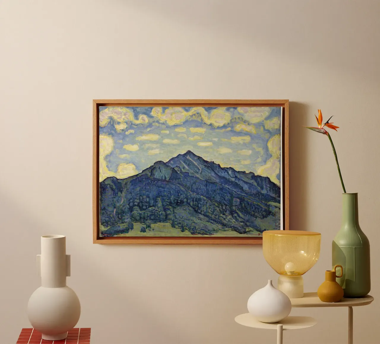 Ferdinand Hodler - Landschap in de Zwitserse Alpen canvas met Baklijst van William Store