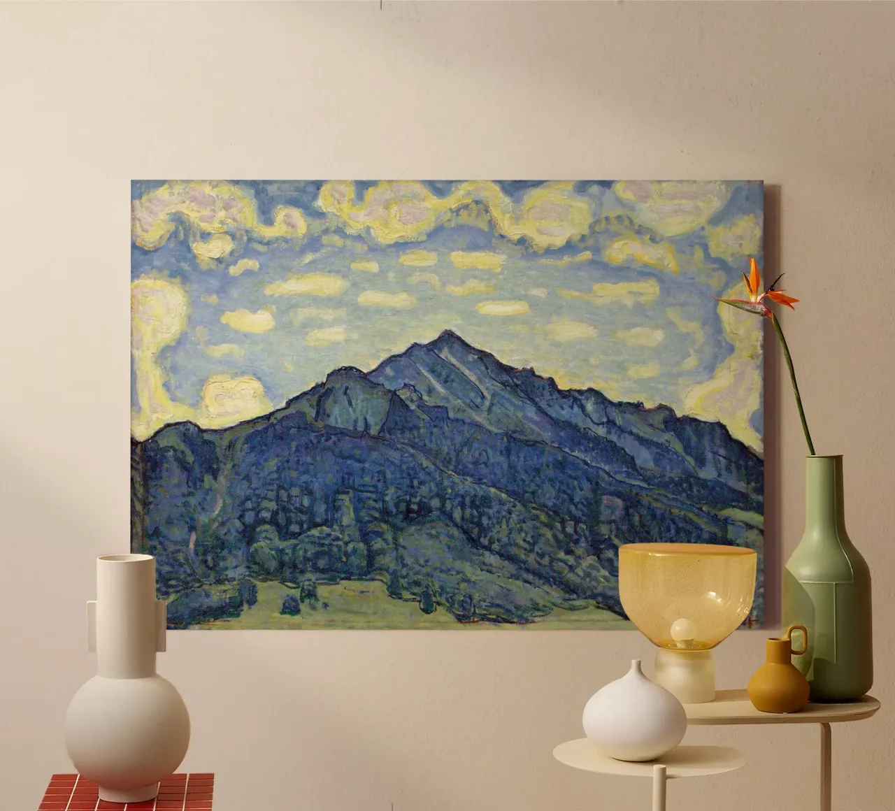 Ferdinand Hodler - Landschap in de Zwitserse Alpen canvas met Baklijst van William Store