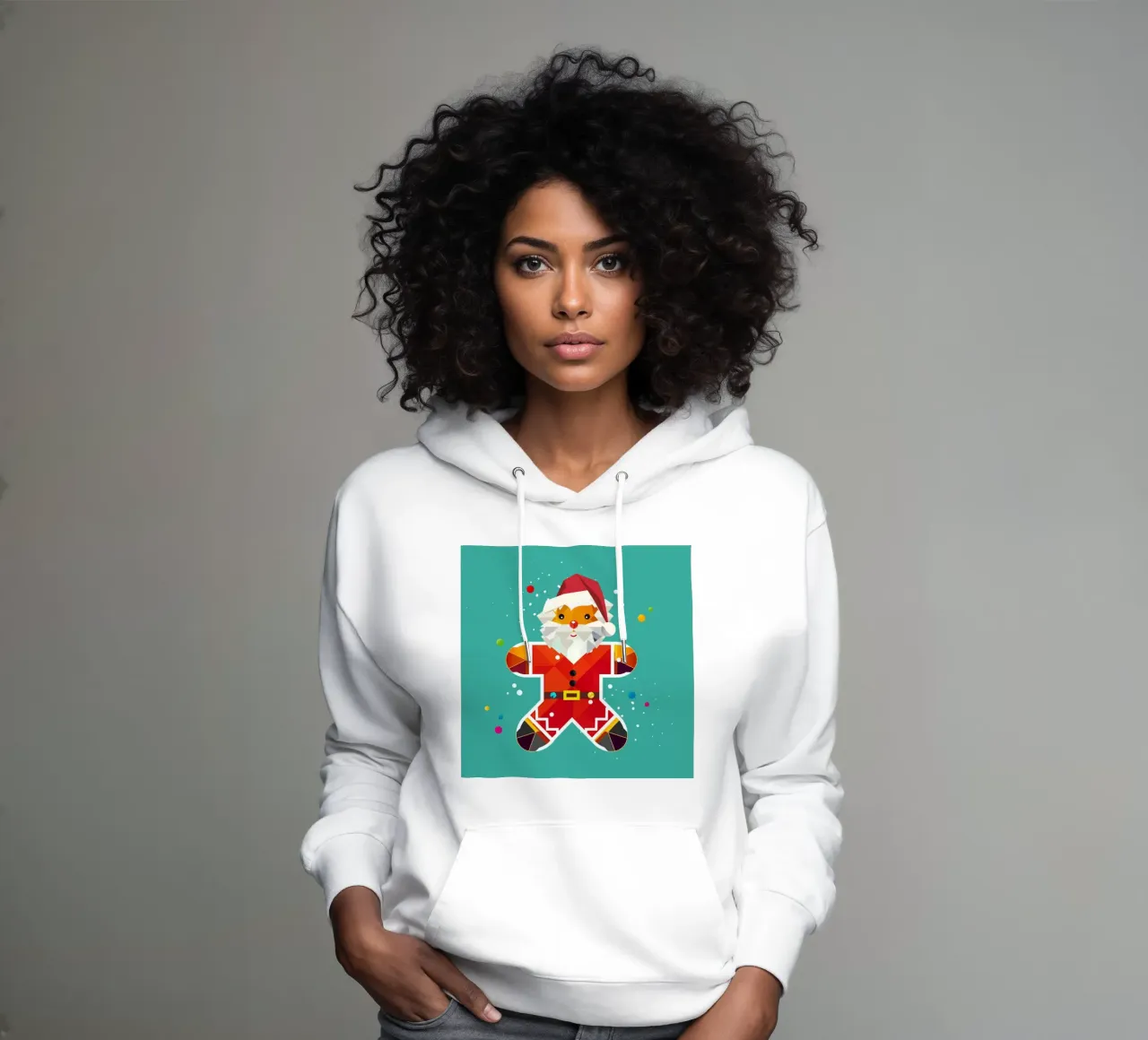 Gingerbread man in Santa design - Creative Christmas illustration hoodie by namosh