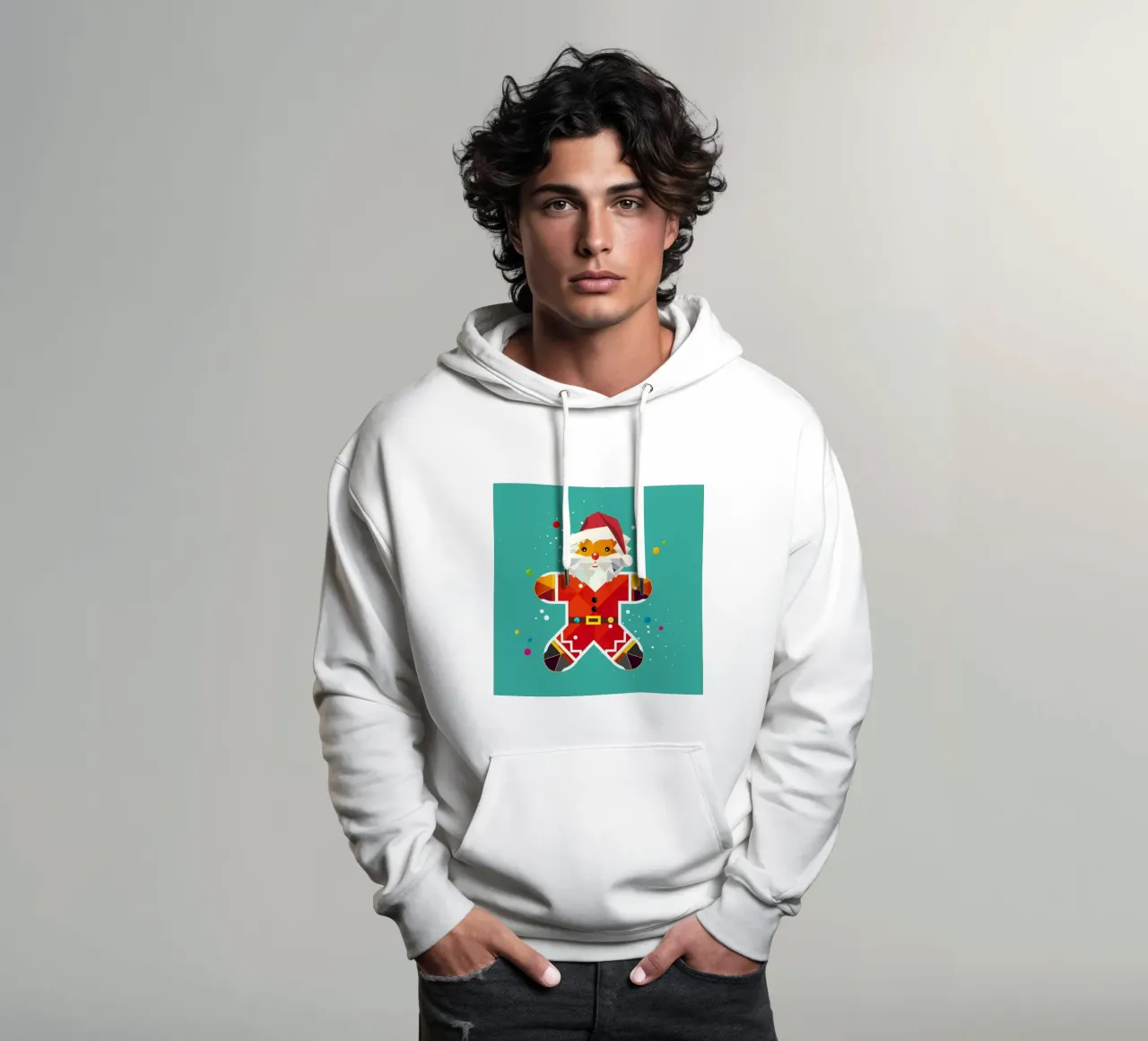Gingerbread man in Santa design - Creative Christmas illustration hoodie by namosh