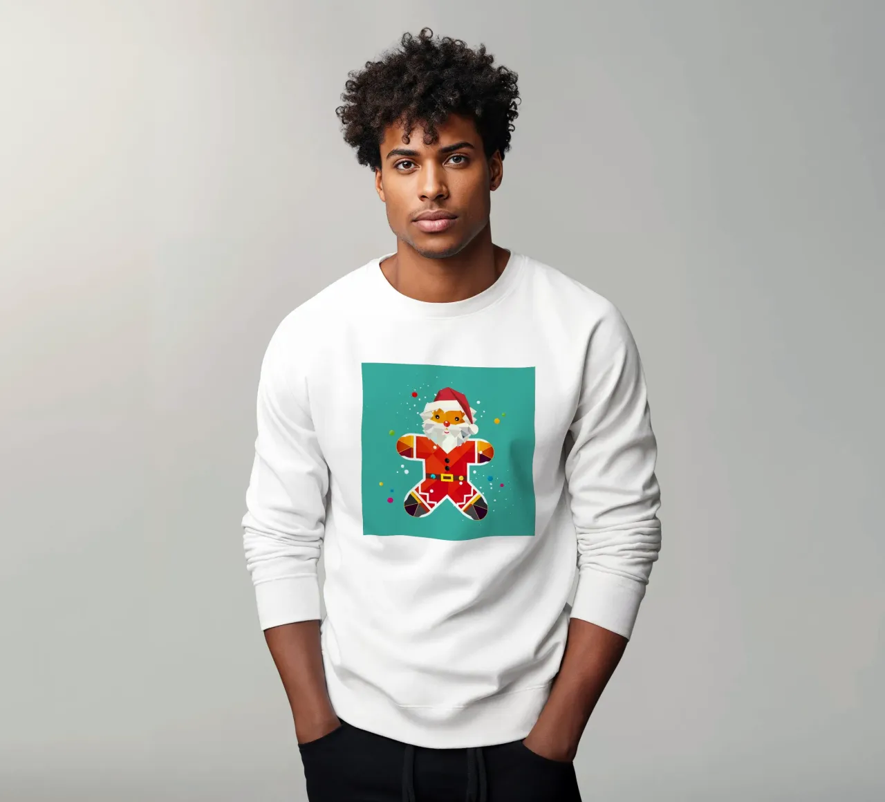 Gingerbread man in Santa design - Creative Christmas illustration sweatshirt by namosh