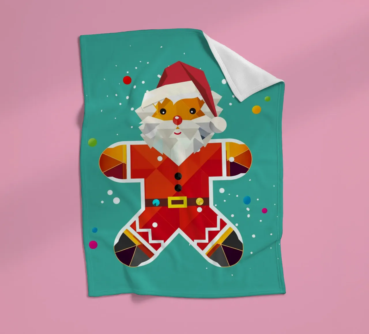 Gingerbread man in Santa design - Creative Christmas illustration fleece blanket by namosh
