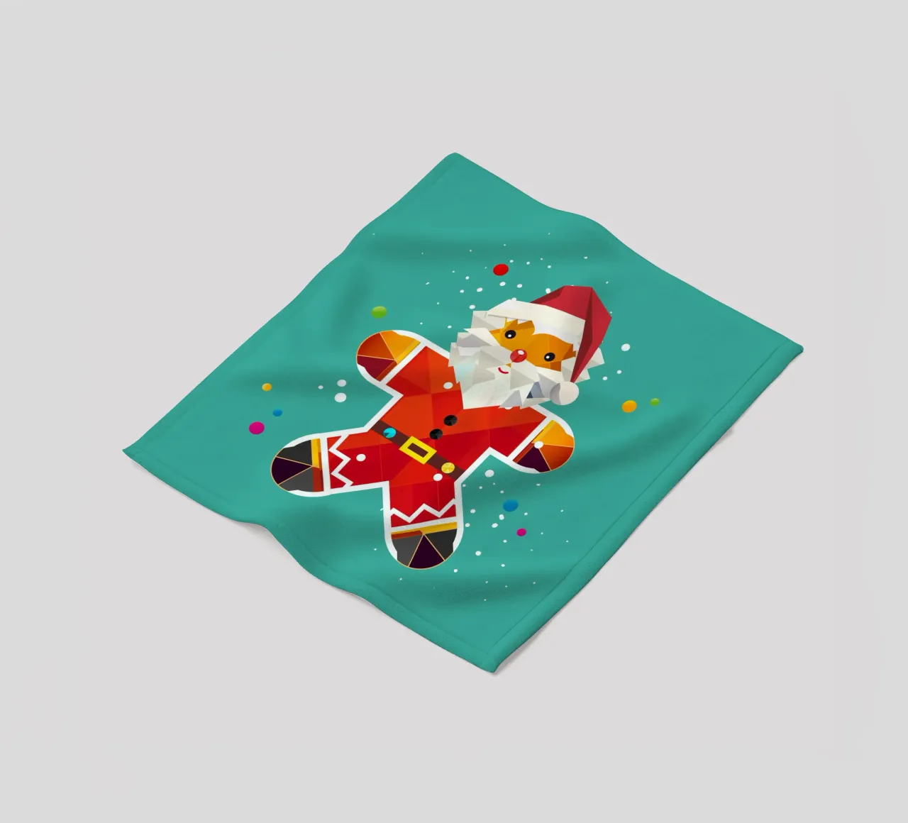 Gingerbread man in Santa design - Creative Christmas illustration fleece blanket by namosh