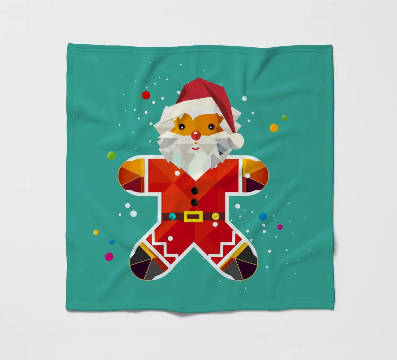 Gingerbread man in Santa design - Creative Christmas illustration fleece blanket by namosh