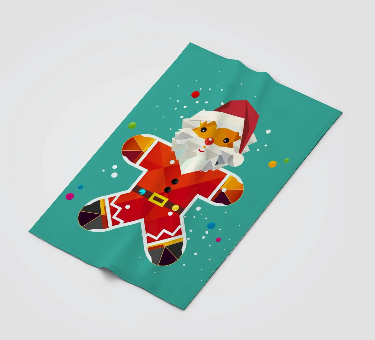 Gingerbread man in Santa design - Creative Christmas illustration fleece blanket by namosh