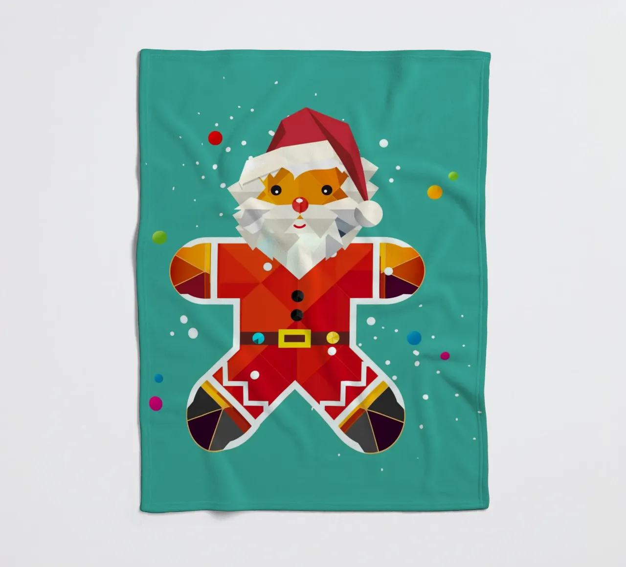 Gingerbread man in Santa design - Creative Christmas illustration fleece blanket by namosh
